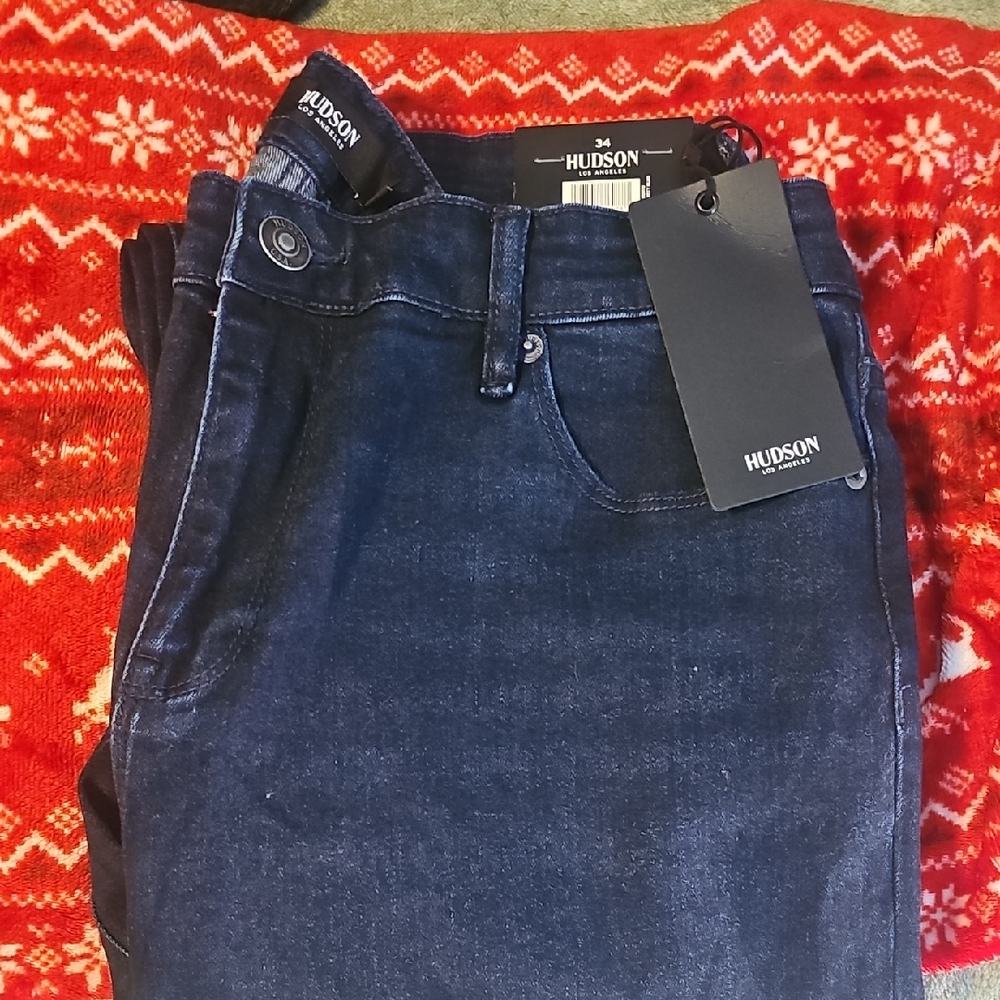 34 Hudson Jeans Womens's Dark Blue Straight Leg Jeans Size 14